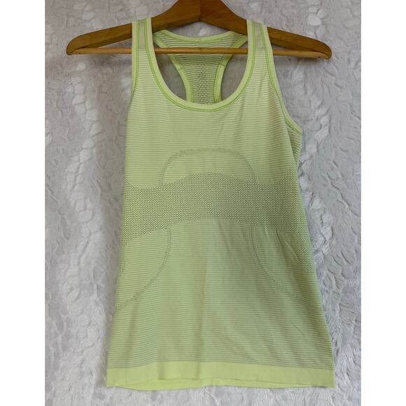 Lululemon Run Swiftly Tech Racerback Tank Top Light Neon Yellow Green Stretchy 4 - Picture 2 of 7